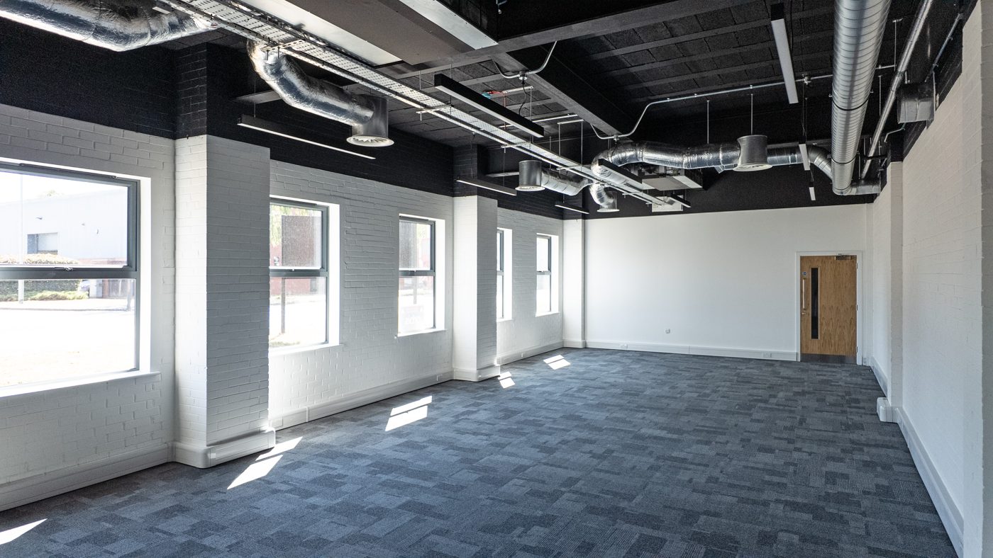 Office with full height glazing