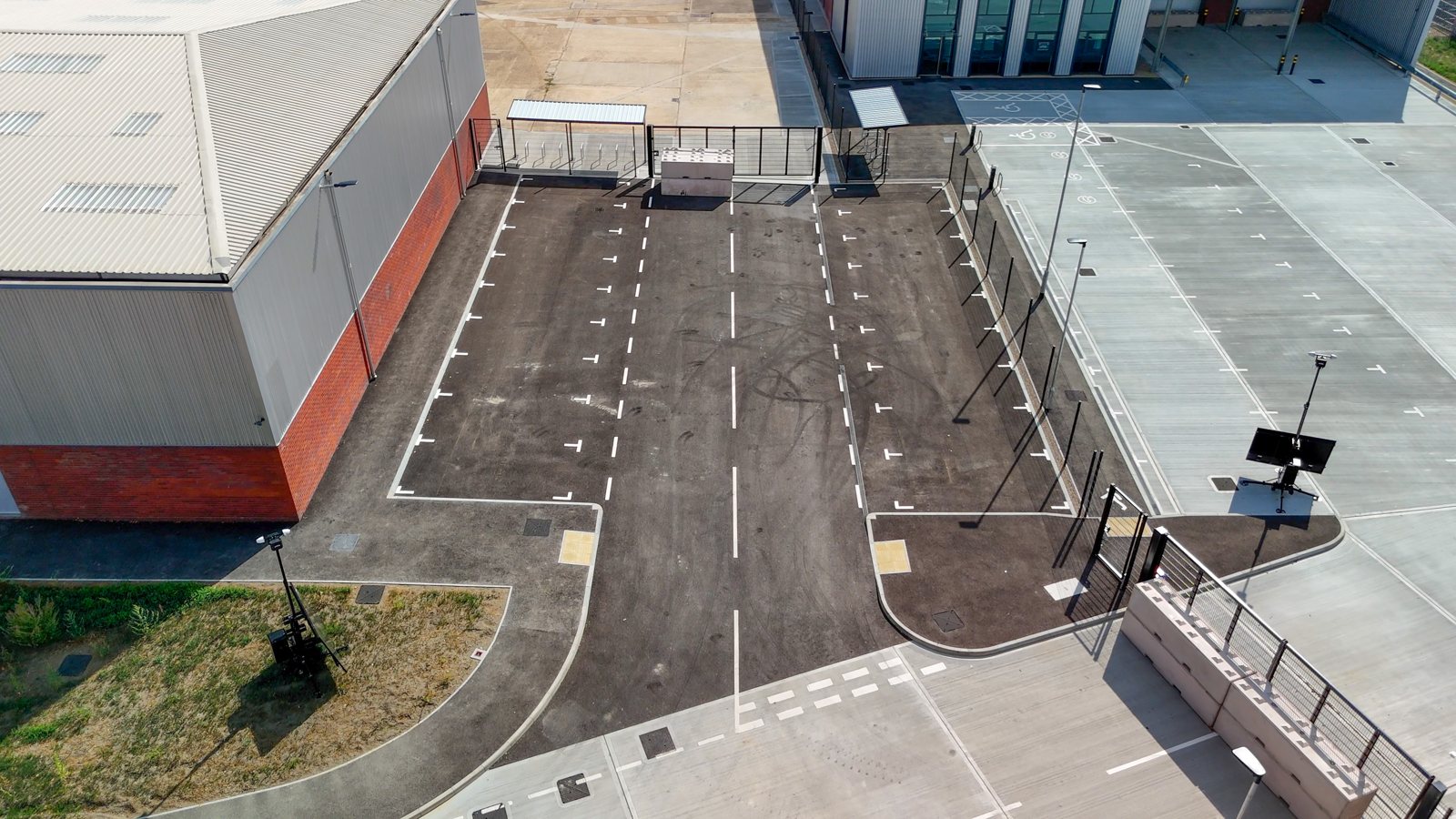 Car parking and access road from the air
