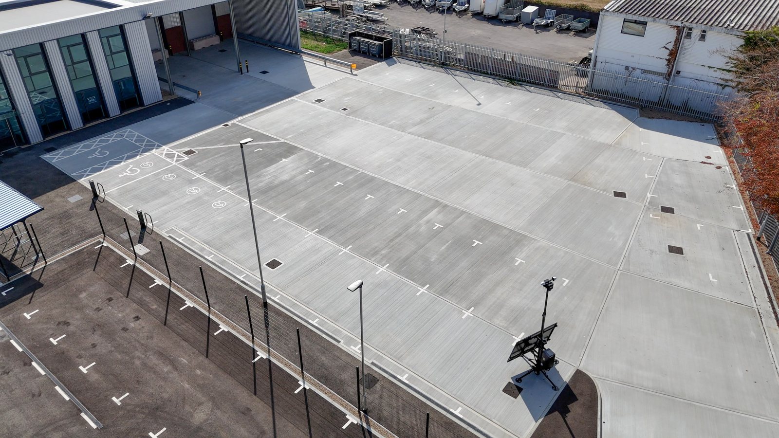 Car parking and yard from the air